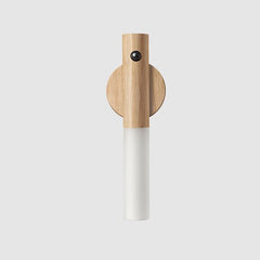 Magnetic Motion Sensor LED Night Light – Warm Wood USB Rechargeable Wall Lamp