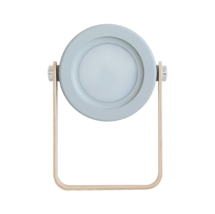 Minimalist Round USB Touch Night Light – Warm Glow with Wood Base