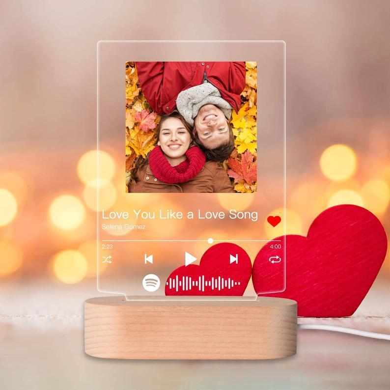 Custom Photo & Song Night Light – Personalized Music Album Cover with Name & Picture