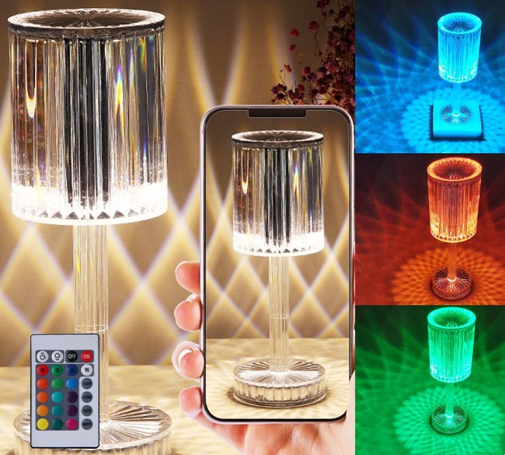 Crystal Touch Table Lamp – 3-Way Dimmable LED Night Light