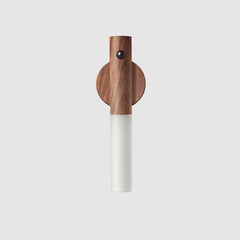 Magnetic Motion Sensor LED Night Light – Warm Wood USB Rechargeable Wall Lamp