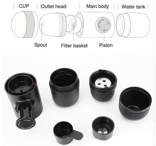 Portable Manual Coffee Maker – 8-Bar Pressure Espresso Machine