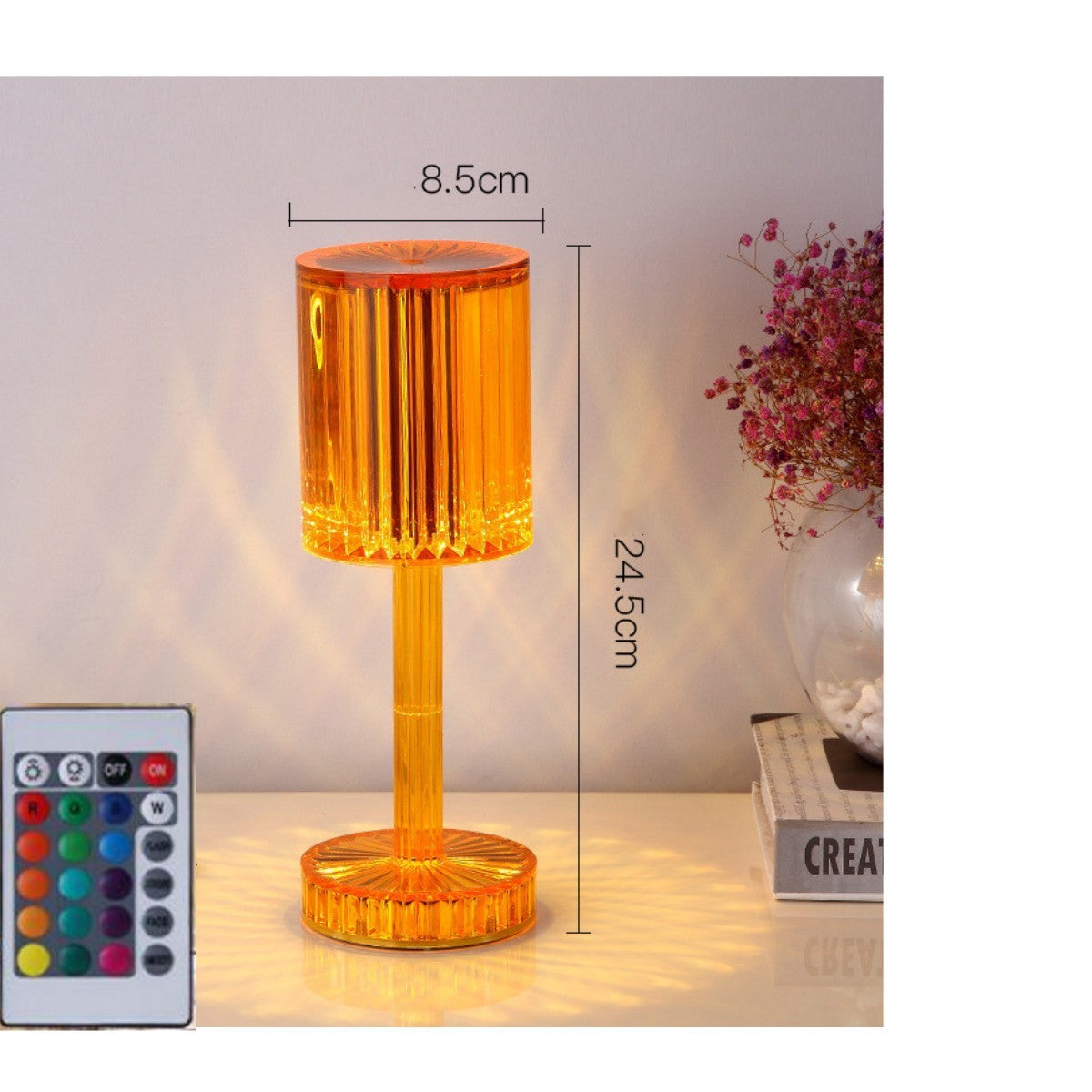 Crystal Touch Table Lamp – 3-Way Dimmable LED Night Light