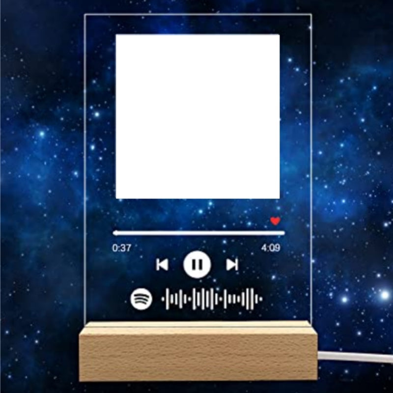 Custom Photo & Song Night Light – Personalized Music Album Cover with Name & Picture