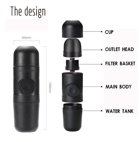 Portable Manual Coffee Maker – 8-Bar Pressure Espresso Machine