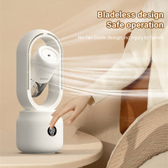 Portable Bladeless Mist Fan with Air Humidifier – USB Rechargeable