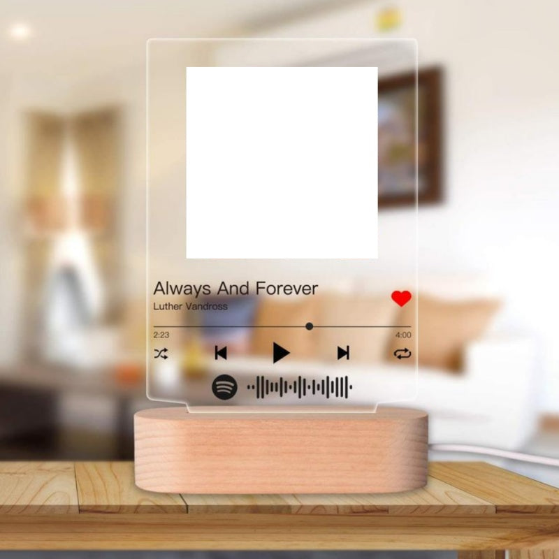 Custom Photo & Song Night Light – Personalized Music Album Cover with Name & Picture