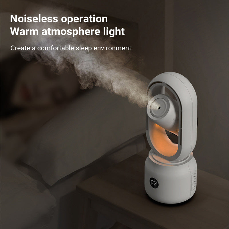 Portable Bladeless Mist Fan with Air Humidifier – USB Rechargeable