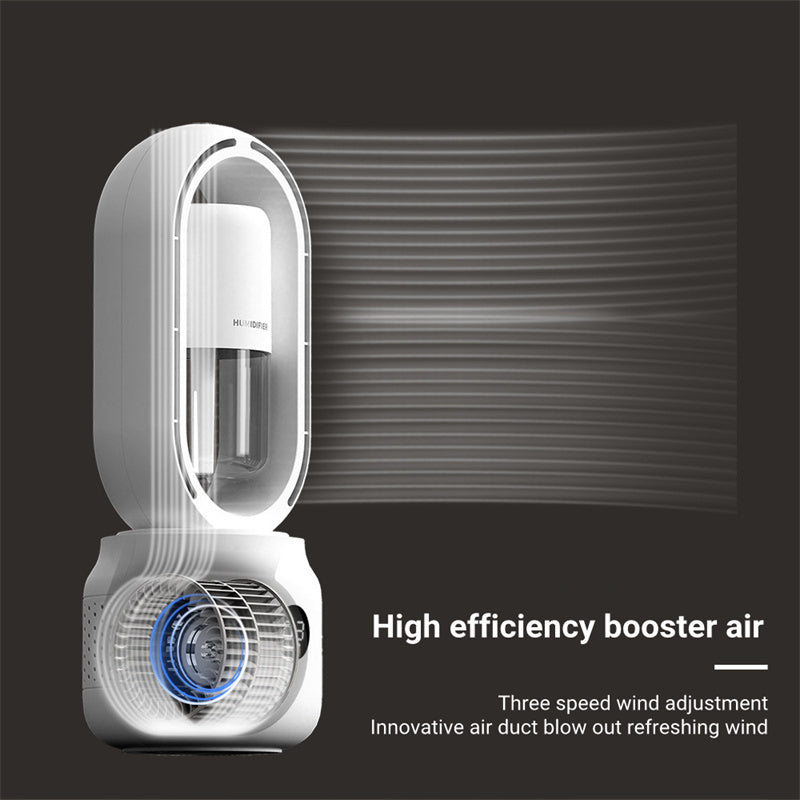 Portable Bladeless Mist Fan with Air Humidifier – USB Rechargeable