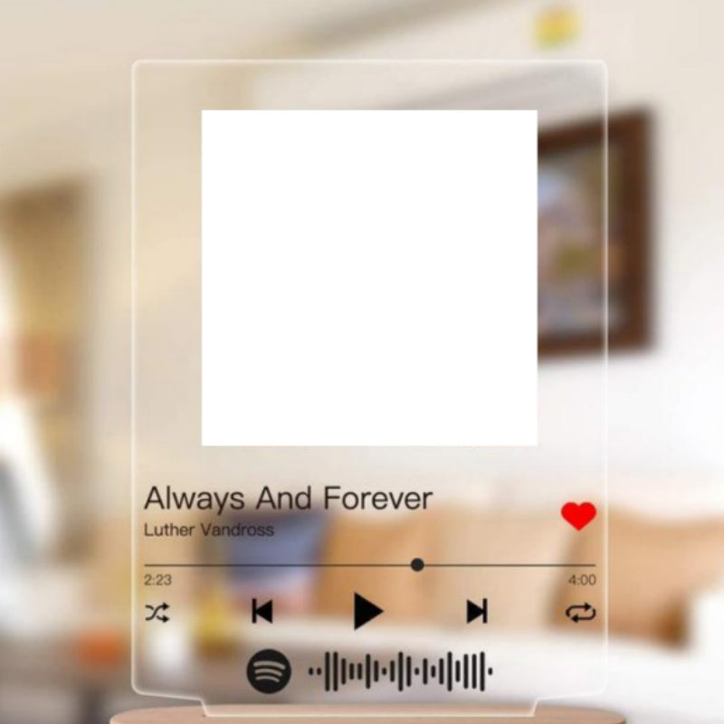 Custom Photo & Song Night Light – Personalized Music Album Cover with Name & Picture